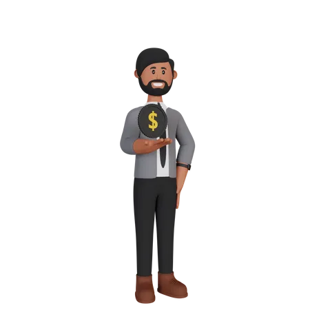 Male Investor with investment profit  3D Illustration