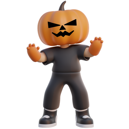 Male Jack O Lantern  3D Illustration