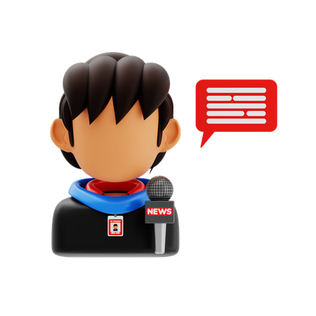 男性ジャーナリスト  3D Icon