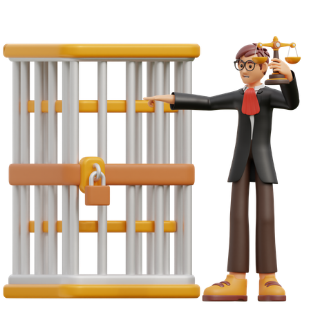 Male lawyer sentenced to prison  3D Icon
