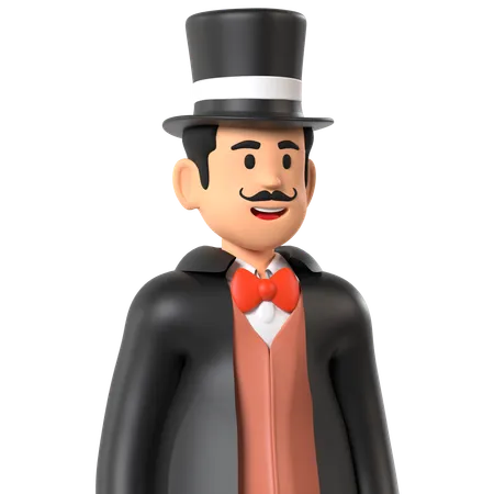 Male Magician  3D Icon