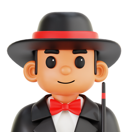 Male Magician  3D Icon