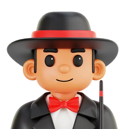 Male Magician  3D Icon