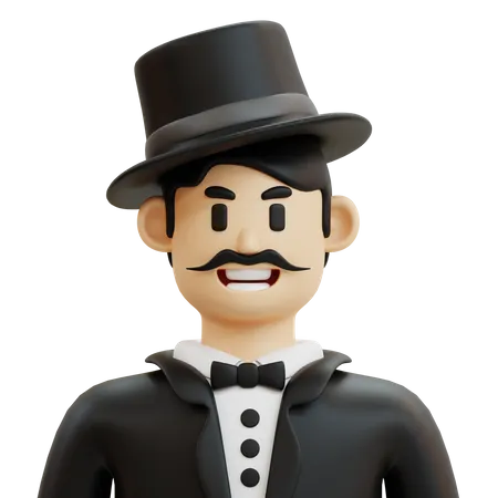 Male Magician Character 3D Icon