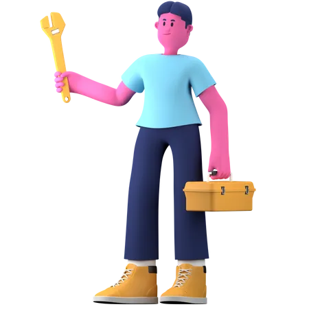 Male mechanic  3D Illustration