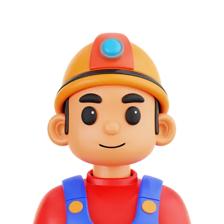 Male Miner  3D Icon