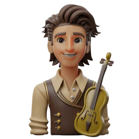 Male Musician  3D Icon