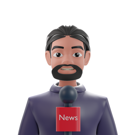Male News Reporter  3D Icon