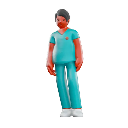 Male Nurse  3D Illustration