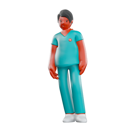 Male Nurse 3D Illustration