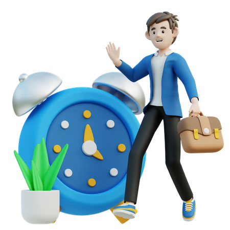 Male On Time  3D Illustration