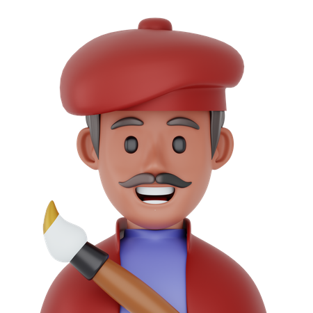 Male Painter  3D Icon