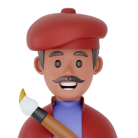 Male Painter  3D Icon