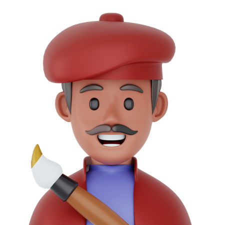 Male Painter  3D Icon