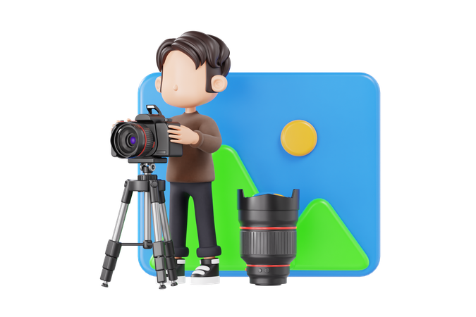 남성 사진작가  3D Illustration