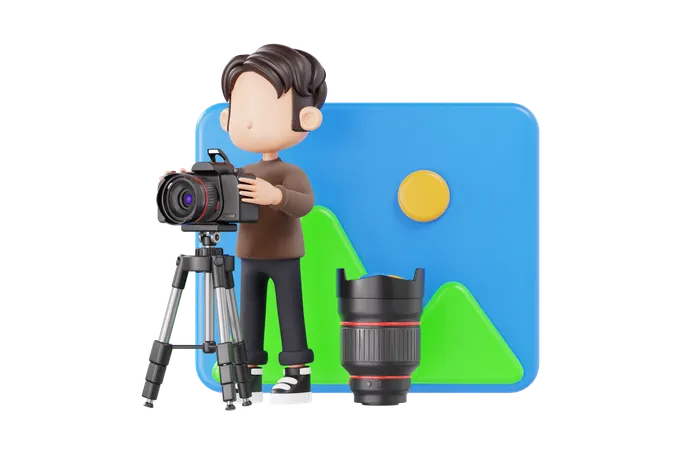 남성 사진작가  3D Illustration
