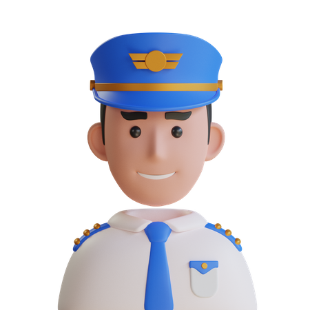 Male Pilot  3D Icon