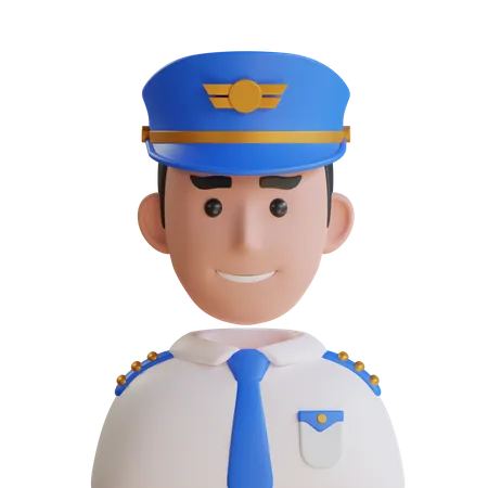 Male Pilot  3D Icon