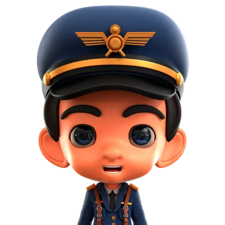 Male Pilot  3D Icon