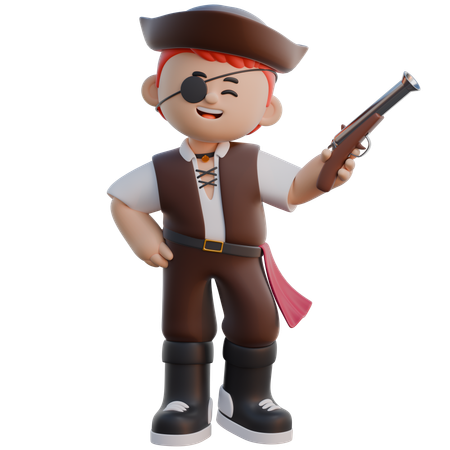 Male Pirate Costume  3D Illustration