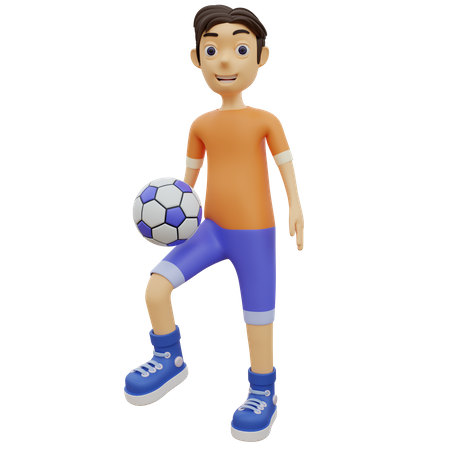 Male Playing Football  3D Icon
