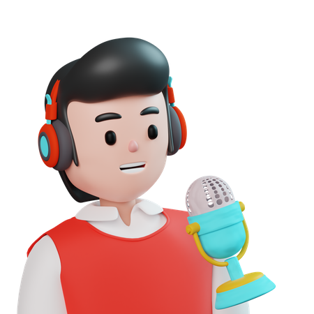 Male Podcaster  3D Icon