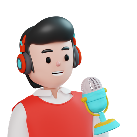 Male Podcaster 3D Icon