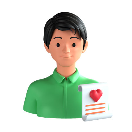 Male Poet  3D Icon