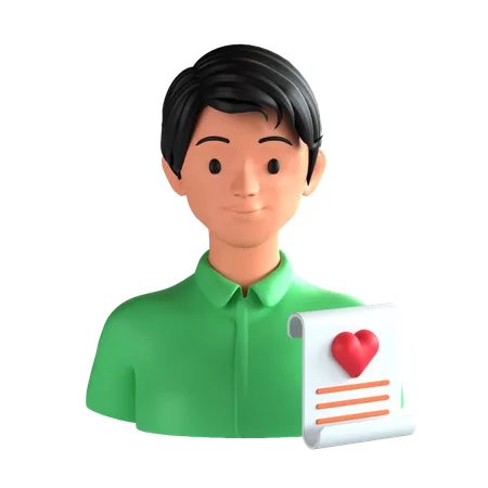 Male Poet  3D Icon