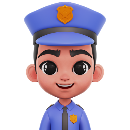 Male Police Officer  3D Icon