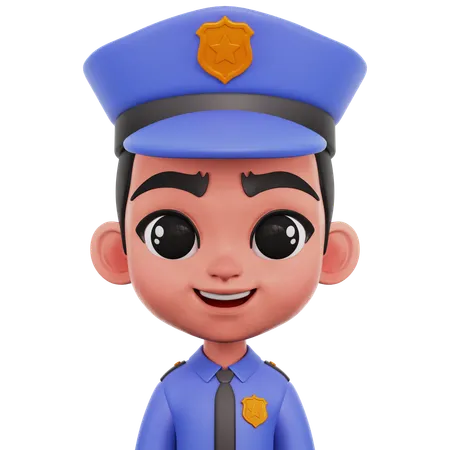 Male Police Officer  3D Icon