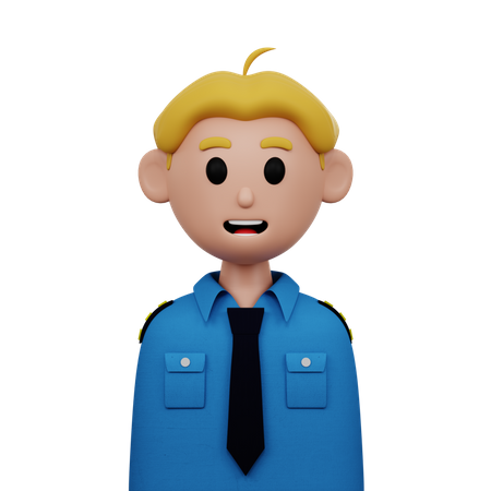 Male Police Officer  3D Icon