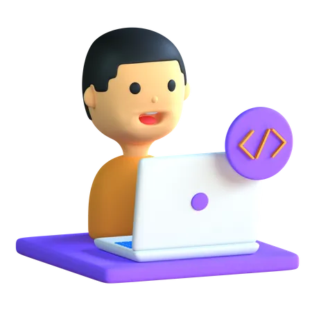 Male Programmer  3D Icon