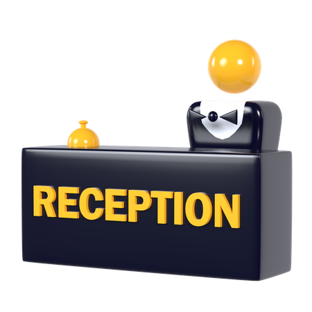 Male Receptionist  3D Illustration