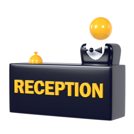 Male Receptionist 3D Illustration