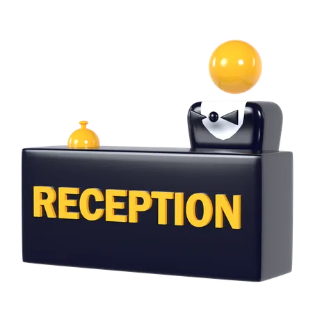 Male Receptionist  3D Illustration