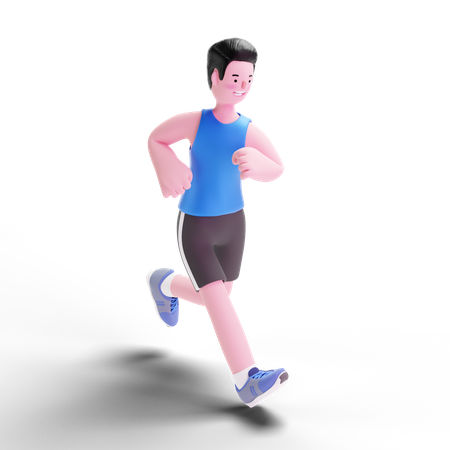 Male runner running 3D Illustration