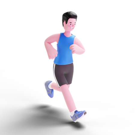 Male runner running  3D Illustration