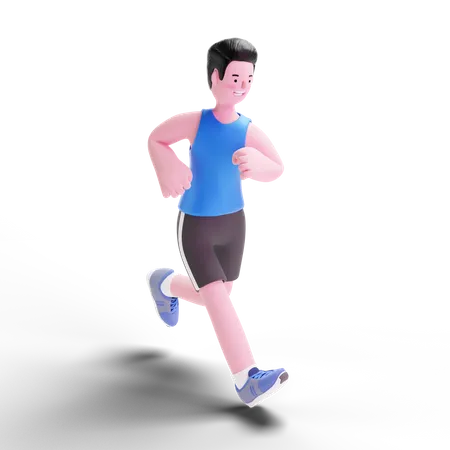 Male runner running  3D Illustration