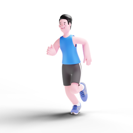 Male runner Running  3D Illustration