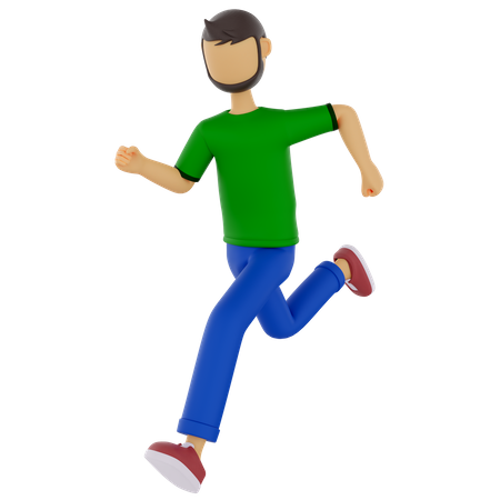 Male Running  3D Illustration