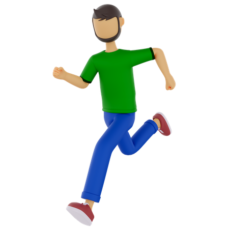 Male Running  3D Illustration