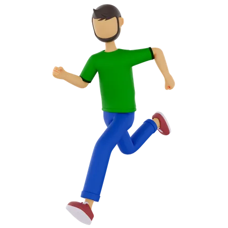 Male Running  3D Illustration