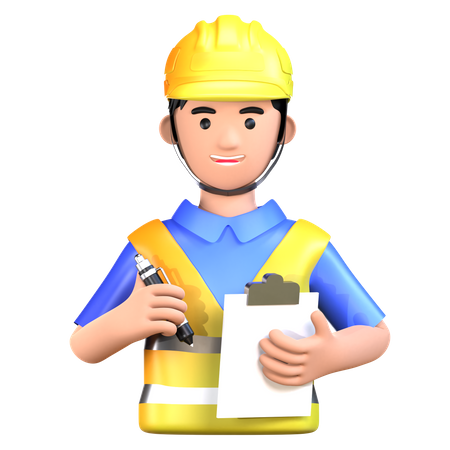 Male Safety Inspector  3D Icon