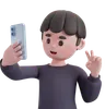 Male Selfie With Smartphone