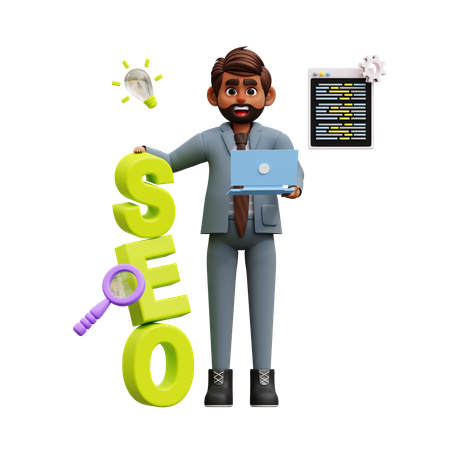 Male Seo Developer  3D Illustration