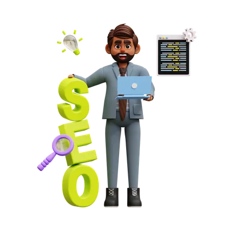 Male Seo Developer  3D Illustration