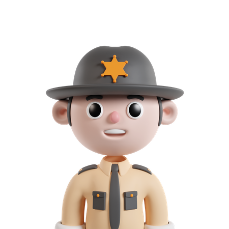 Male Sheriff  3D Icon