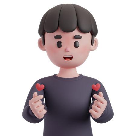 Male Showing Love Gesture  3D Illustration