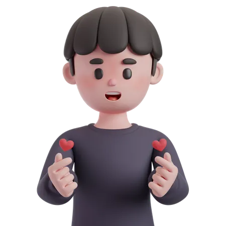 Male Showing Love Gesture  3D Illustration